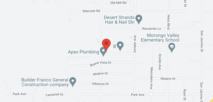 map of Vista Dr. Morongo Valley, CA 92256